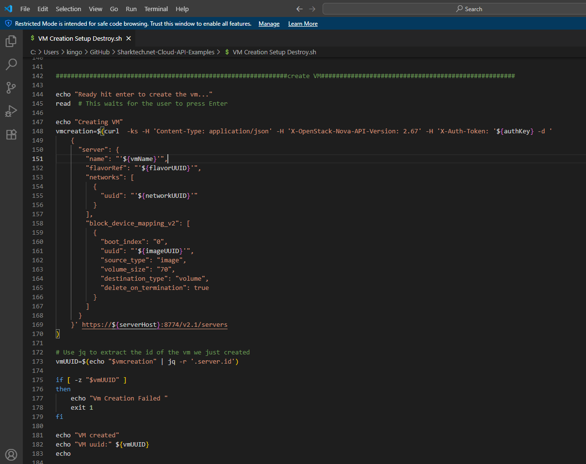 Code Example API Vm Creation Dark